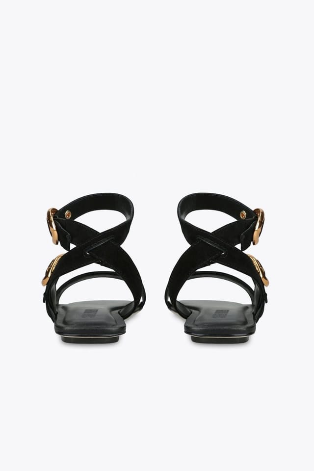 Steve Madden STEVE MADDEN Women's 'Karmin Black Suede' Suede Sandals - 3