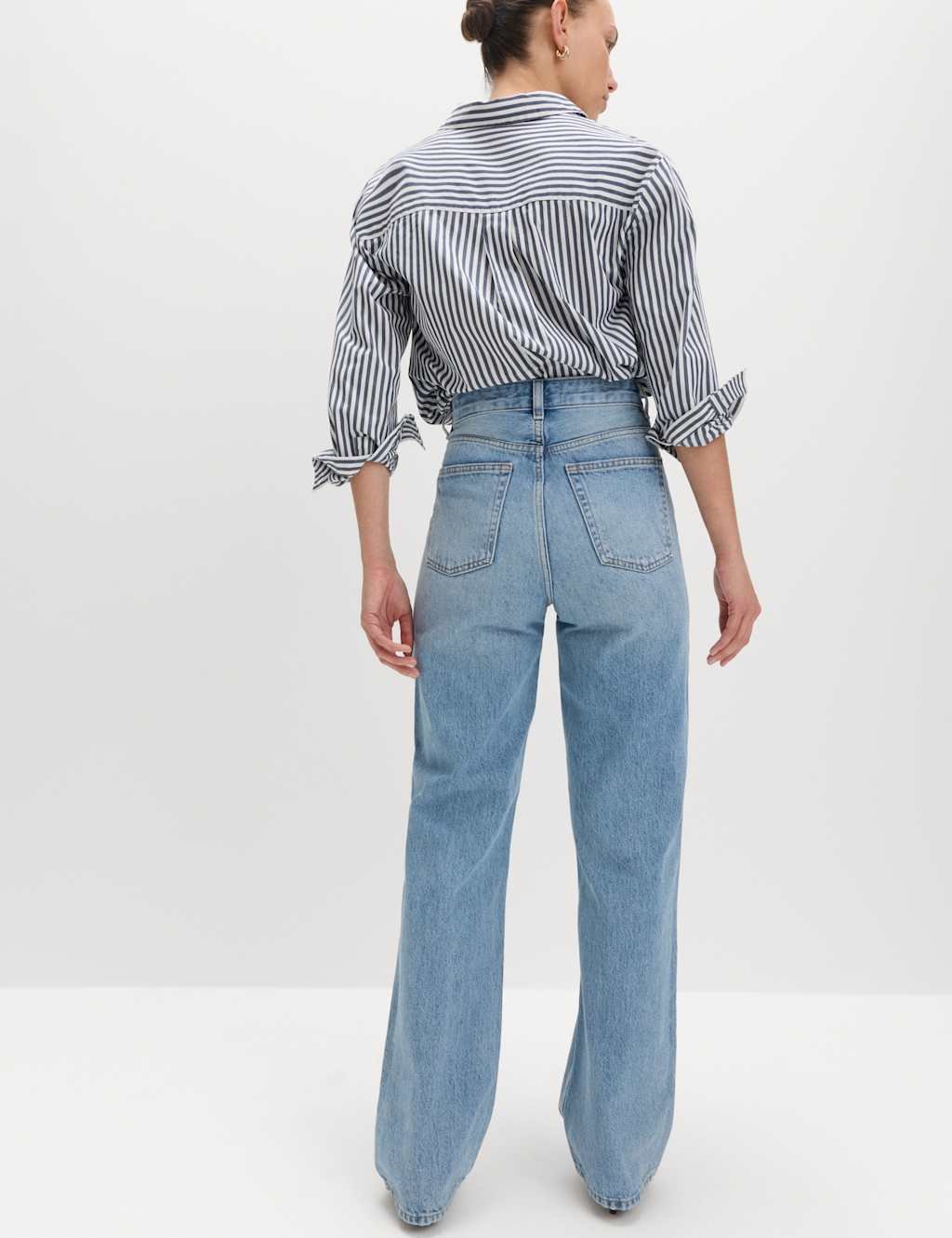 Marks & Spencer M&S High Waisted Relaxed Straight Jeans Light Indigo - 3