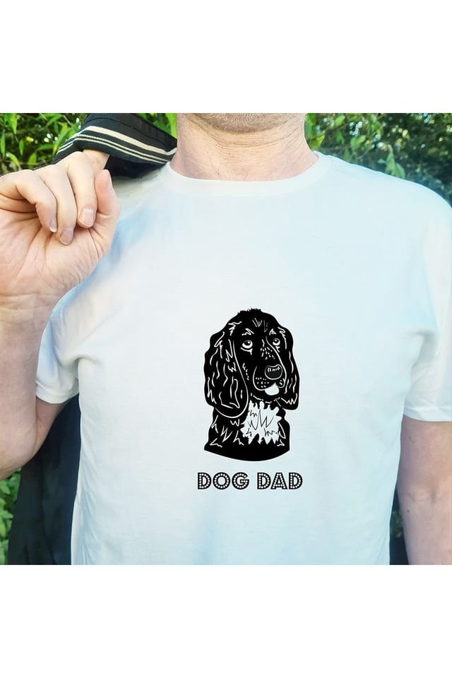 Afewhometruths Afewhometruths Men's Cocker Spaniel Dog Dad T-Shirt in White - 2