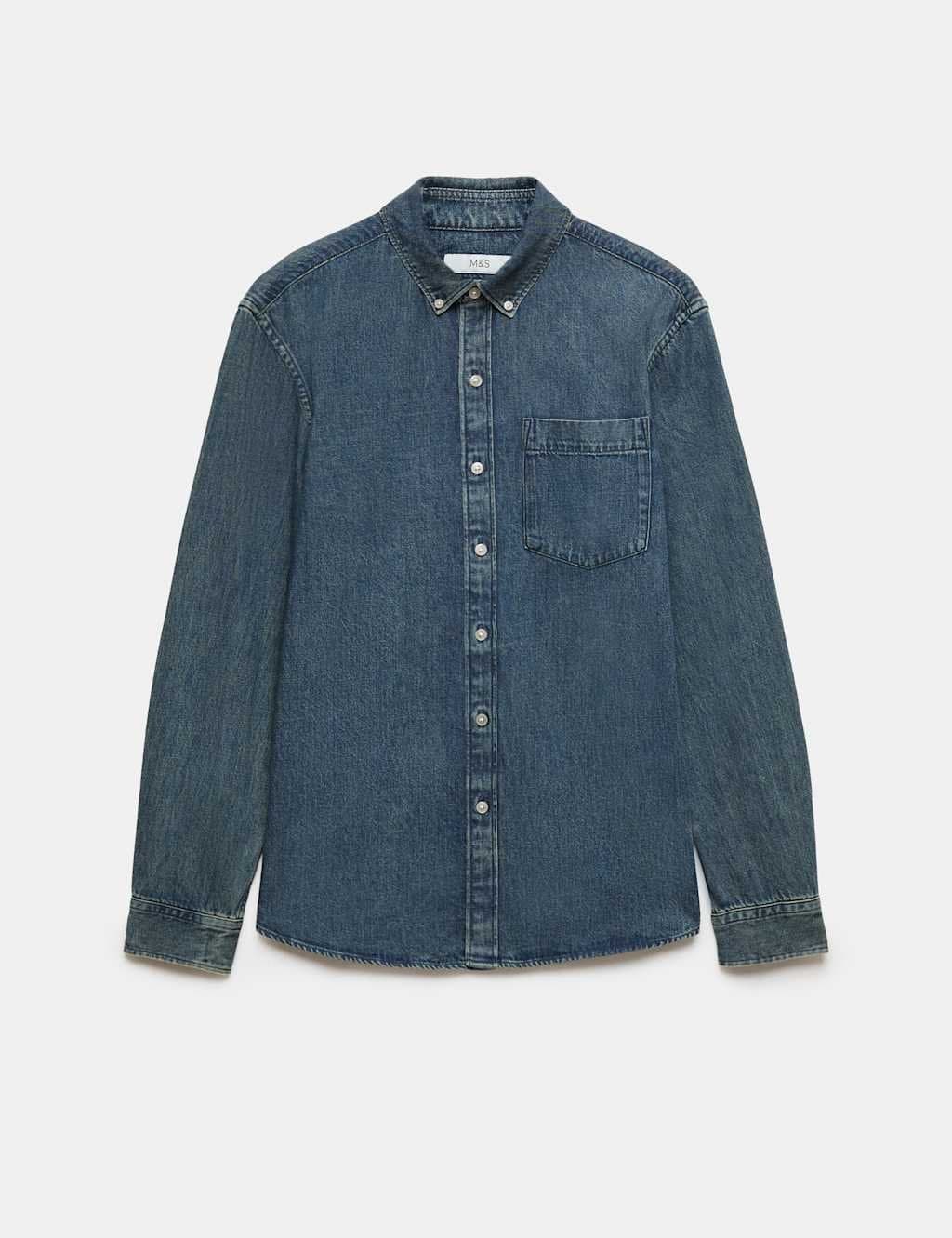 Marks & Spencer M&S Denim Shirt Smokey Blue