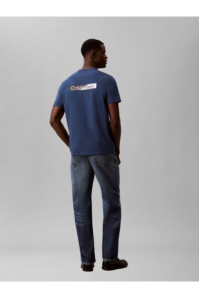 Calvin Klein Calvin Klein Men's Ss Split Standard Graphic Tee Dark Denim in Navy - 3