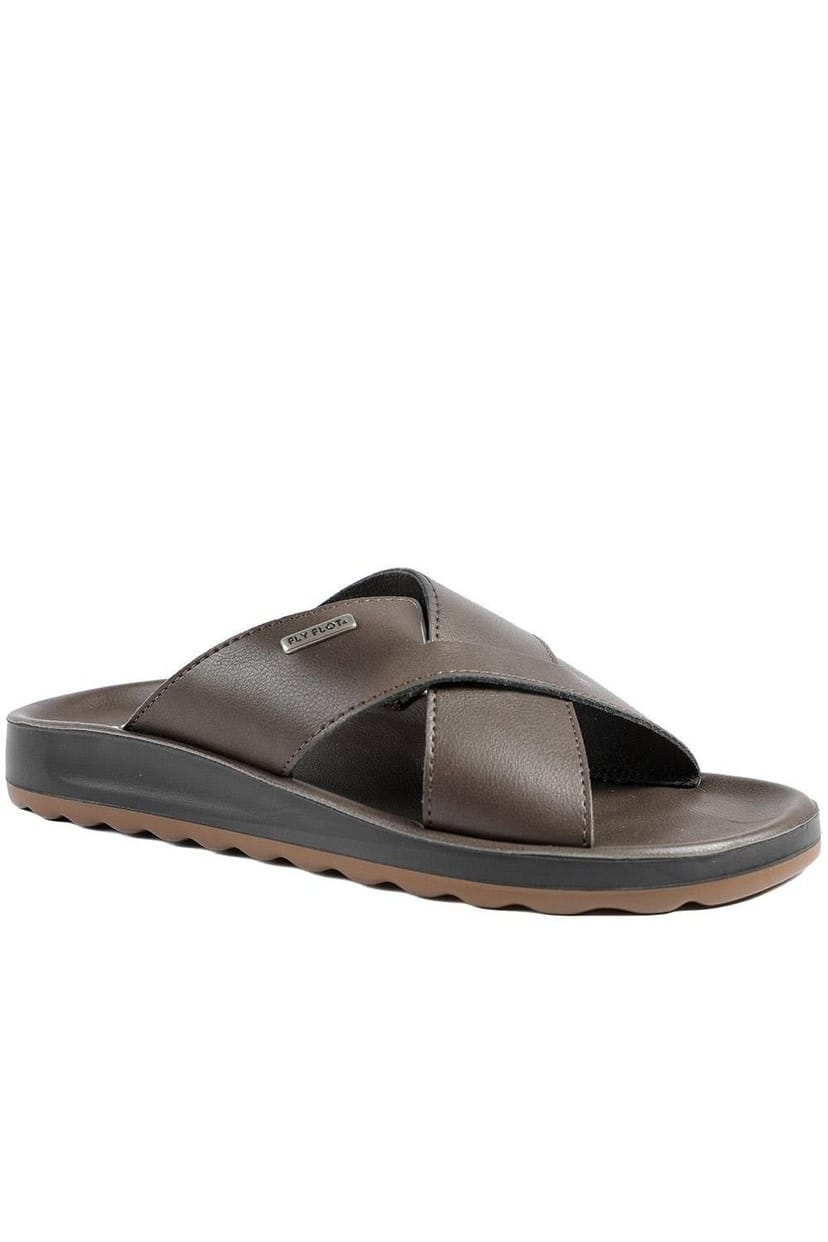 Fly Flot Fly Flot Men's FlyFlot Strappy Slip On Sandals in Brown - 1