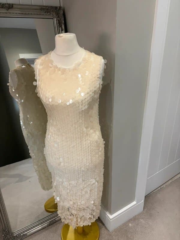 Never Fully Dressed Never fully dressed cream sequin dress