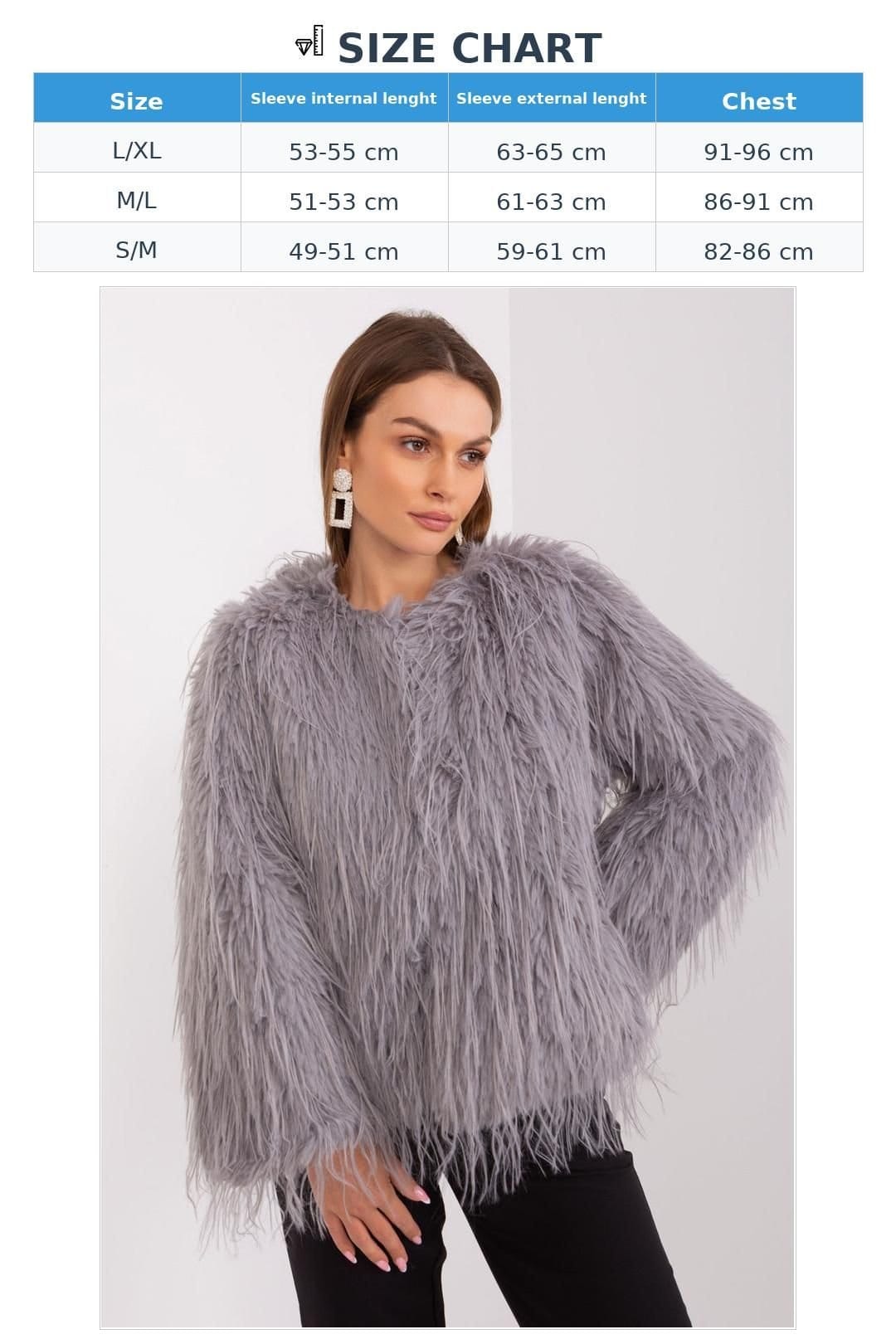 Love Lace Love Lace Women's Fur Trim Lined Transitional Jacket with Pockets Style 189531 in Grey - 4