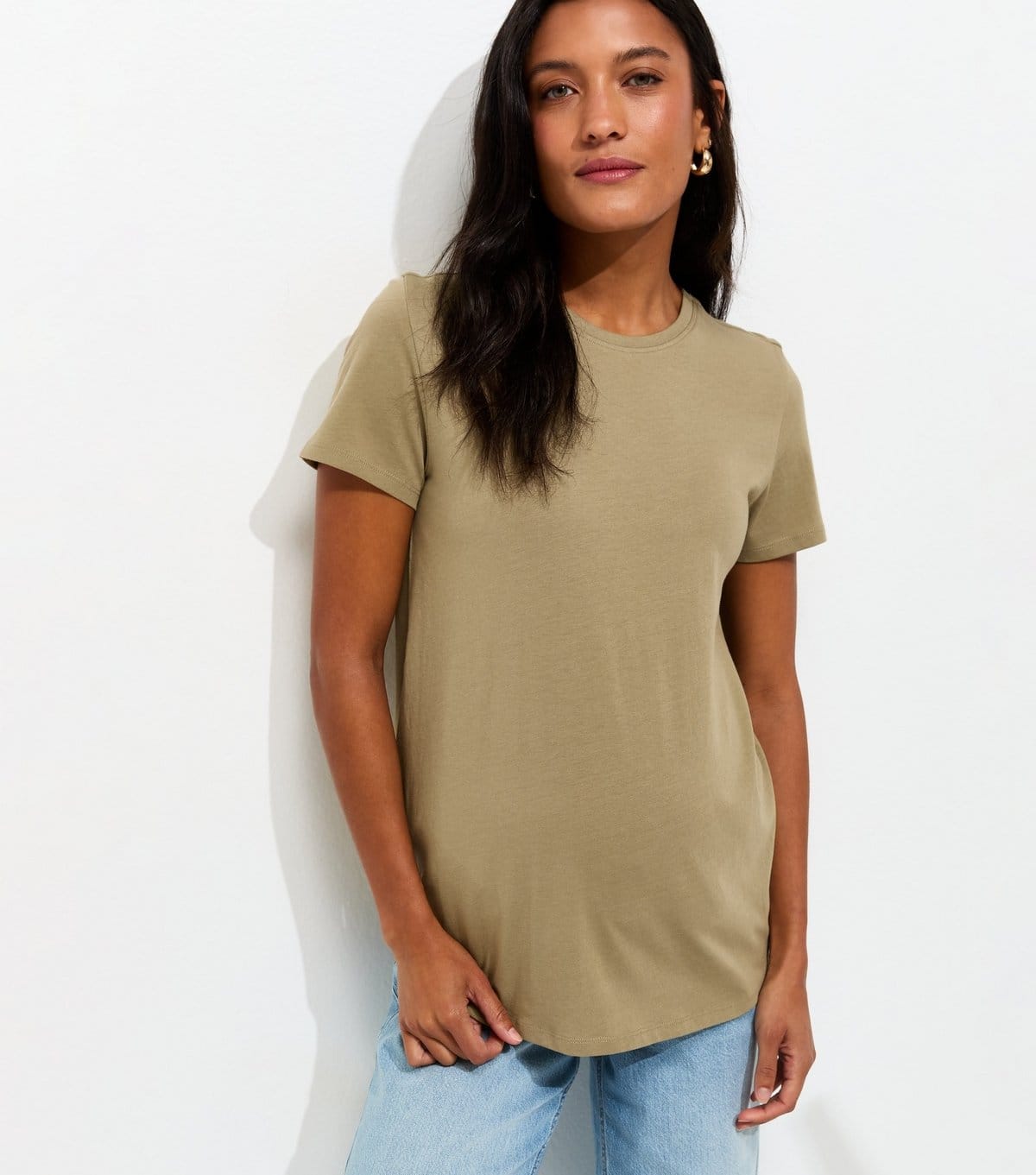 New Look Maternity Light Khaki Crew Neck T-Shirt