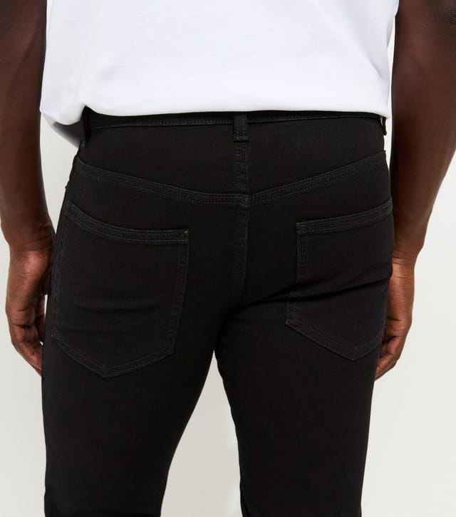 New Look Men's Black Cotton Rich Skinny Fit Jeans New Look - 3