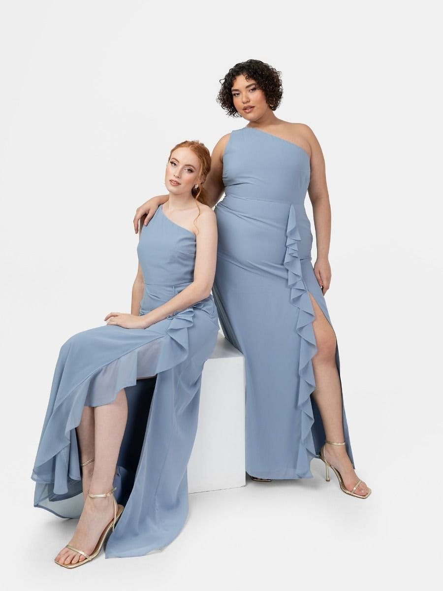 Anaya with Love Anaya with Love Women's One Shoulder Maxi Dress in Light Blue - 4