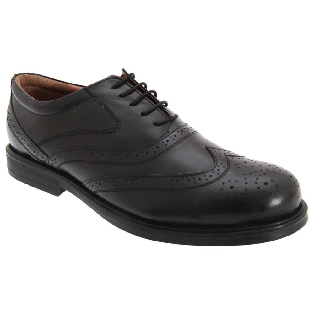 Scimitar Scimitar Men's Wing Cap Brogue Oxford Shoes in Black
