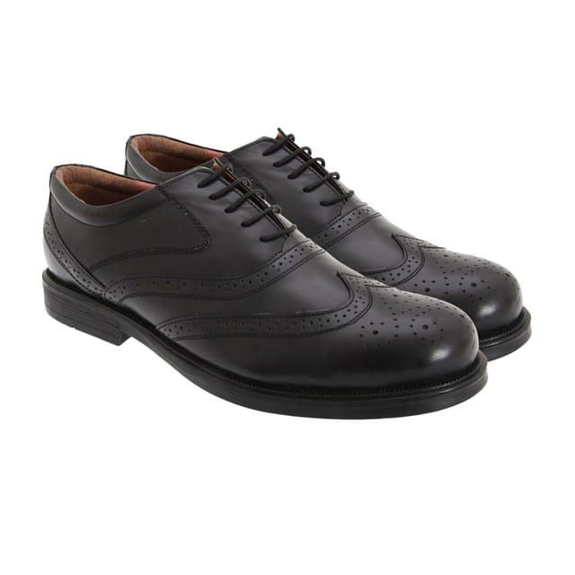 Scimitar Scimitar Men's Wing Cap Brogue Oxford Shoes in Black - 2