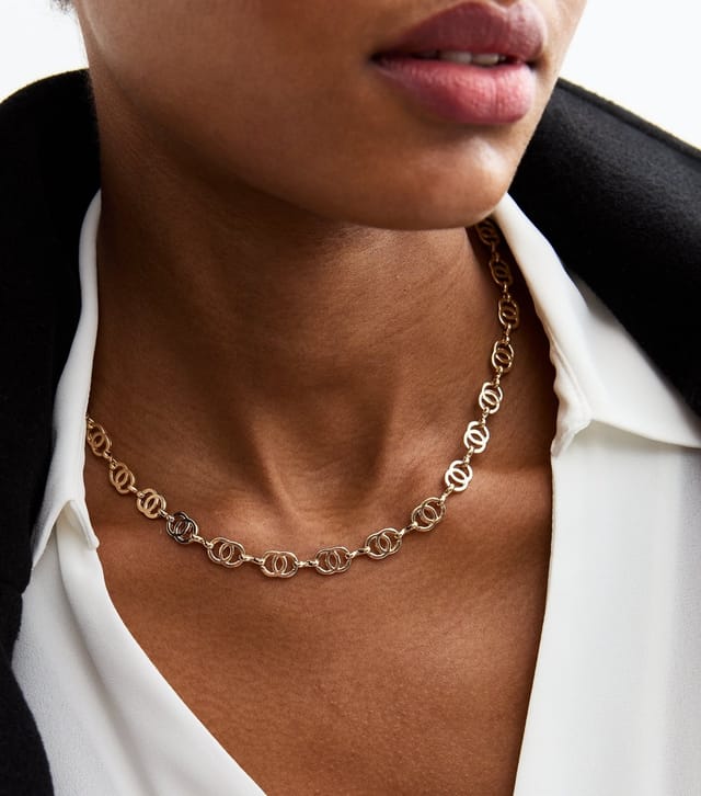 New Look Gold Tone Interlinked Chain Necklace New Look - 2