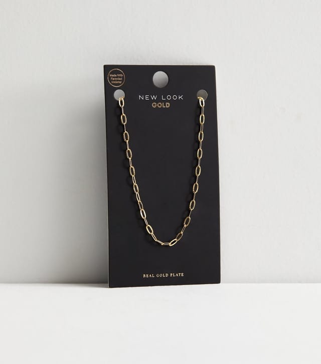 New Look 18ct Gold Plated Textured Chain Necklace New Look - 3