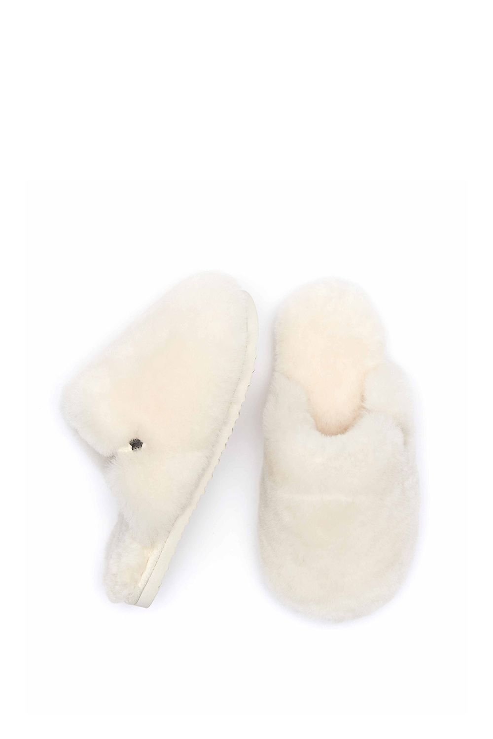 Moshulu Moshulu Women's 'Maberley' Fluffy Sheepksin Mule Slippers in White - 2