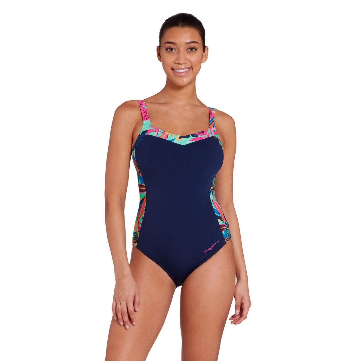 Zoggs Zoggs Women's Ankor Clipback E+ One Piece Swimsuit in Navy - 2