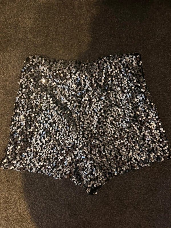 ASOS Design Sequin mini shorts silver
