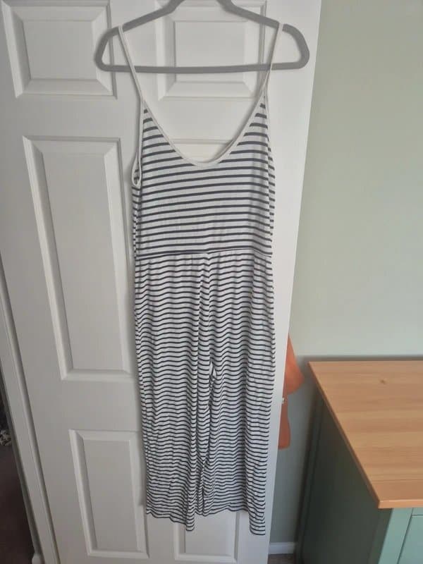 Topshop Topshop stripe wide leg jumpsuit size 16