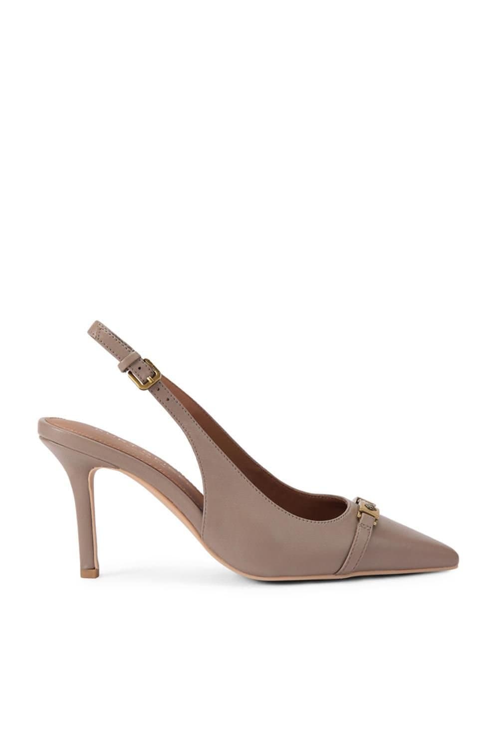 Kurt Geiger London Kurt Geiger London Taupe Leather Slingback Heels