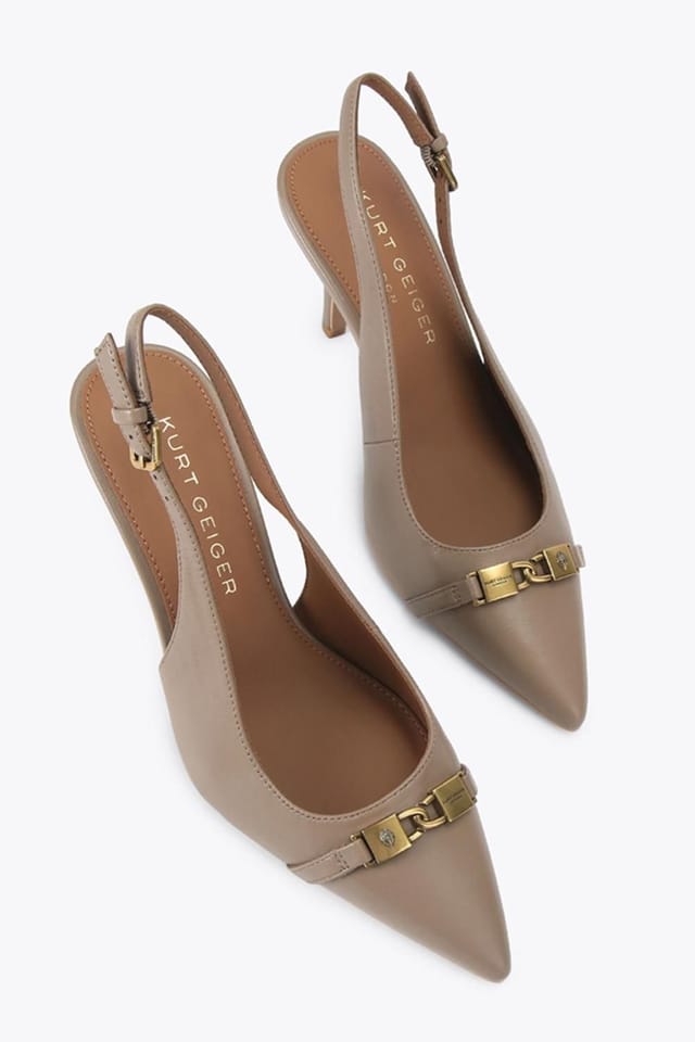 Kurt Geiger London Kurt Geiger London Women's 'Kingsley Slingback Heel' Leather Heels in Taupe - 2