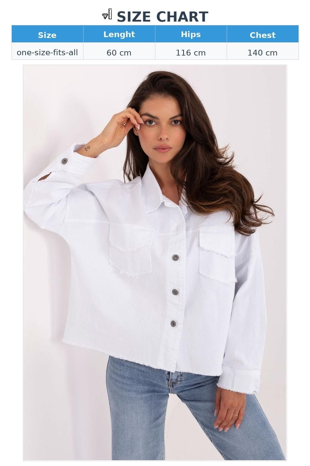 Love Lace Love Lace Women's Cotton Denim Long Sleeve Shirt in White - 4