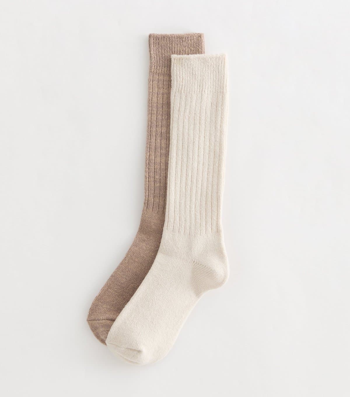 New Look New Look Pack Of 2 Cream Slouchy Ribbed Ankle Socks