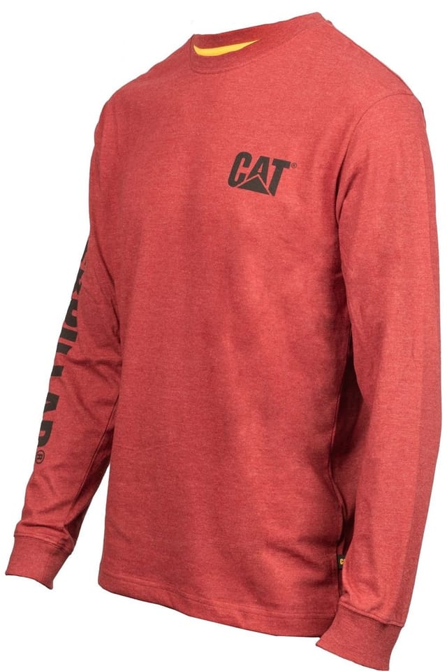Caterpillar Caterpillar Men's Trademark Banner Long Sleeve T-Shirt in Red - 3