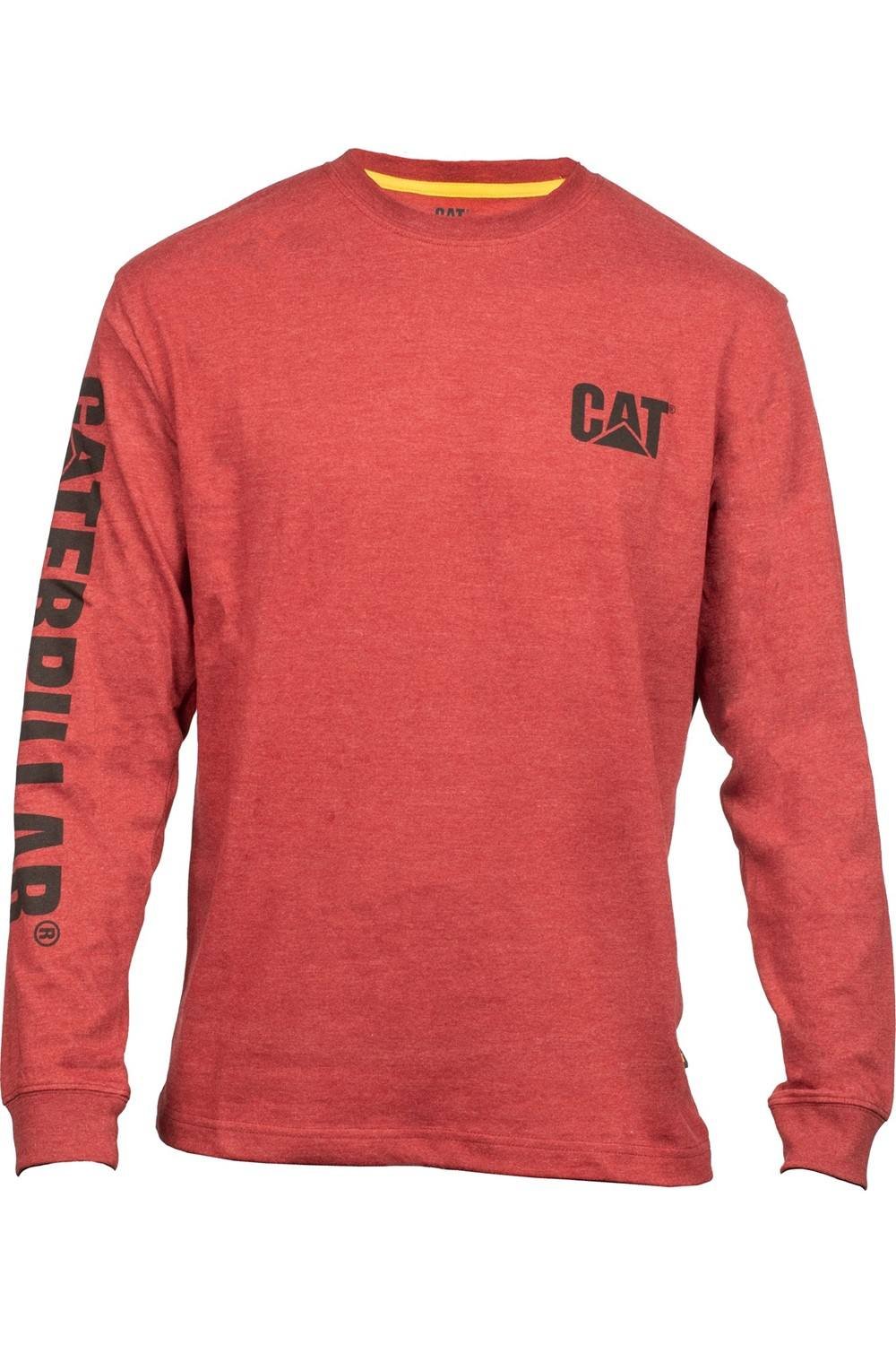Caterpillar Caterpillar Men's Trademark Banner Long Sleeve T-Shirt in Red - 4