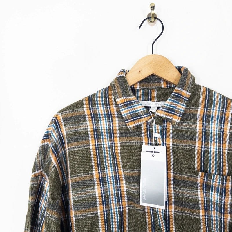 ASOS Urban Revivo Green Check Flannel Shirt