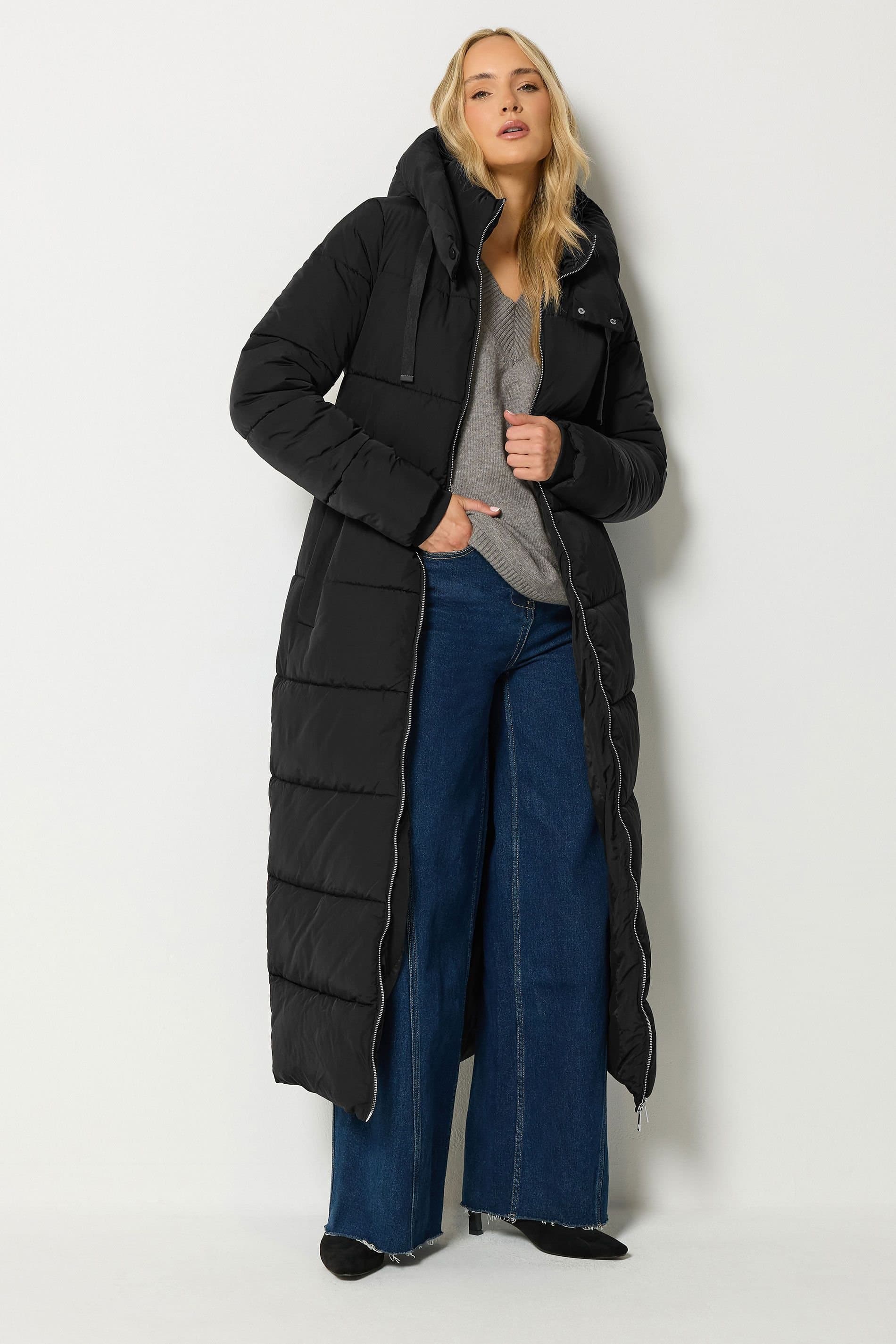 Long Tall Sally Long Tall Sally Women's Tall Padded Maxi Coat in Black