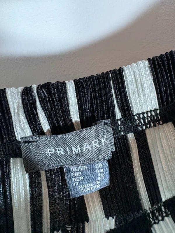 Primark Striped Black & White Wide Leg Trousers