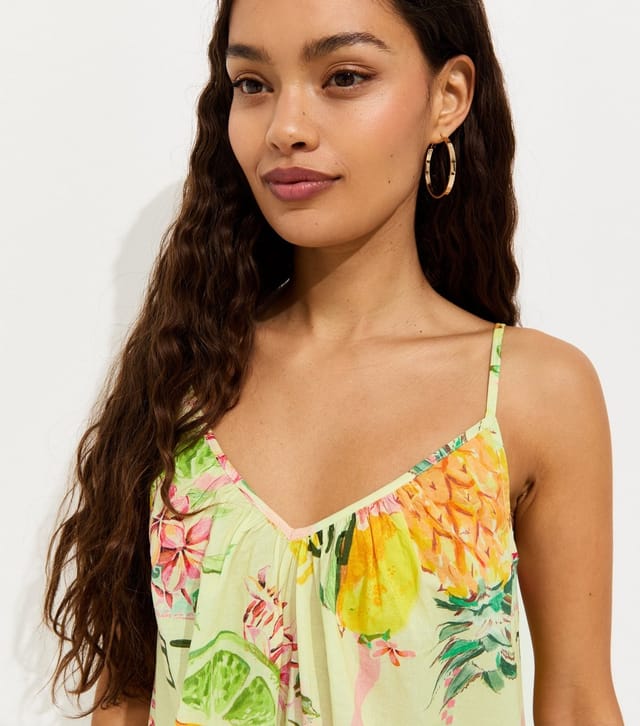New Look Women's Petite Yellow Pineapple Print Beach Maxi Dress New Look - 2