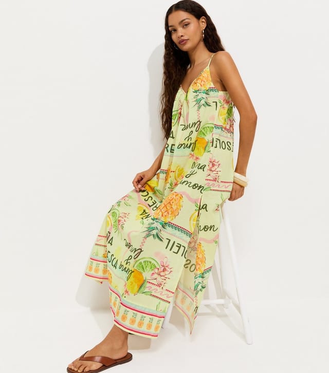 New Look Women's Petite Yellow Pineapple Print Beach Maxi Dress New Look - 3