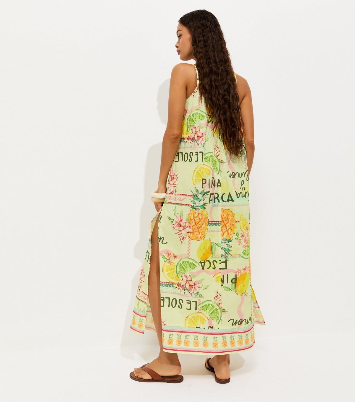 New Look Women's Petite Yellow Pineapple Print Beach Maxi Dress New Look - 4