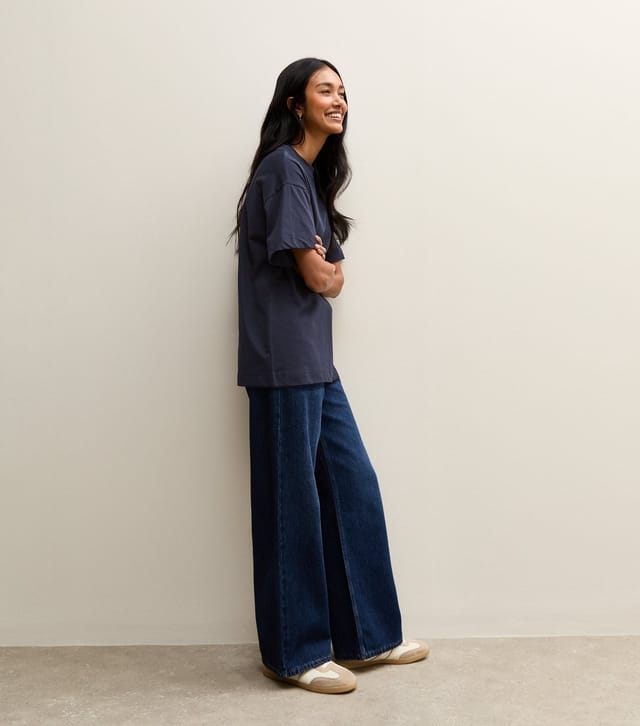 New Look Women's Navy Cotton Oversized T-Shirt New Look - 3