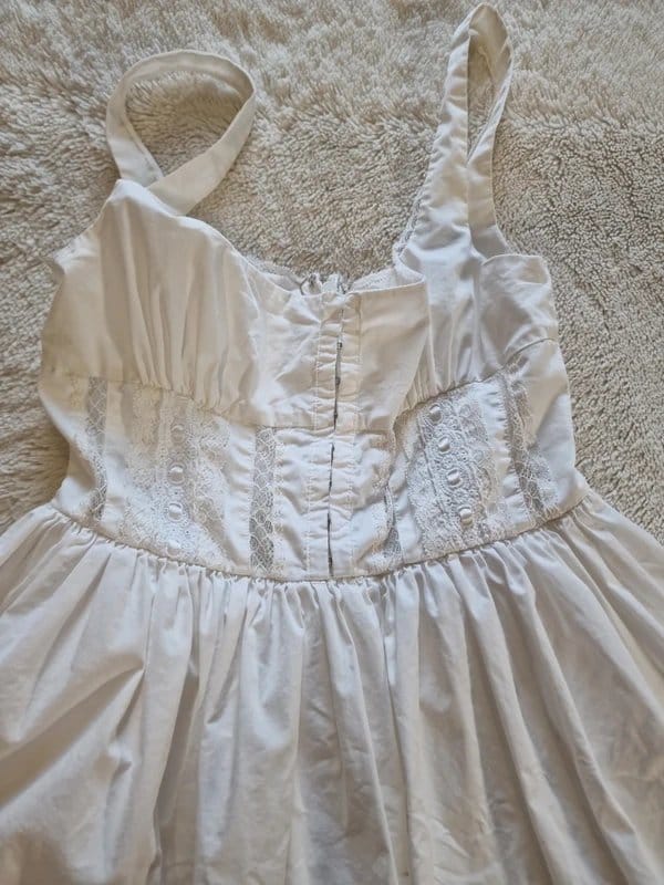 House of CB White Cotton Poplin Midi Dress