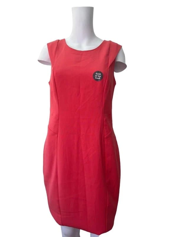 New Look New look dress size medium 14 coral red pencil open back women's new eu42 rrp £25