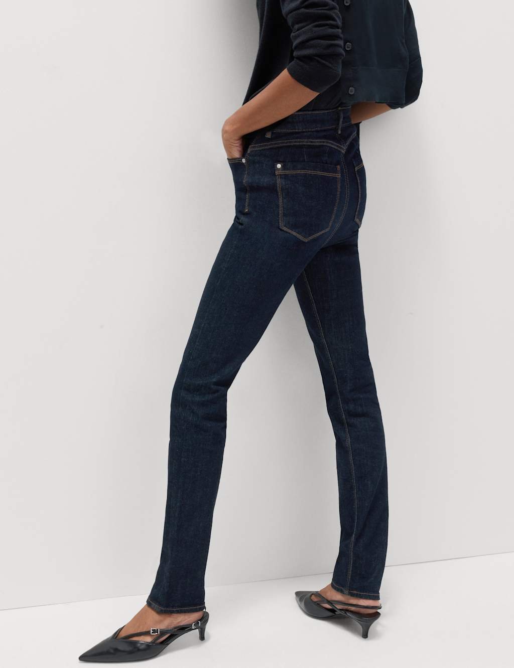 Marks & Spencer M&S Lily Magic Shaping High Waisted Jeans Indigo Mix - 3
