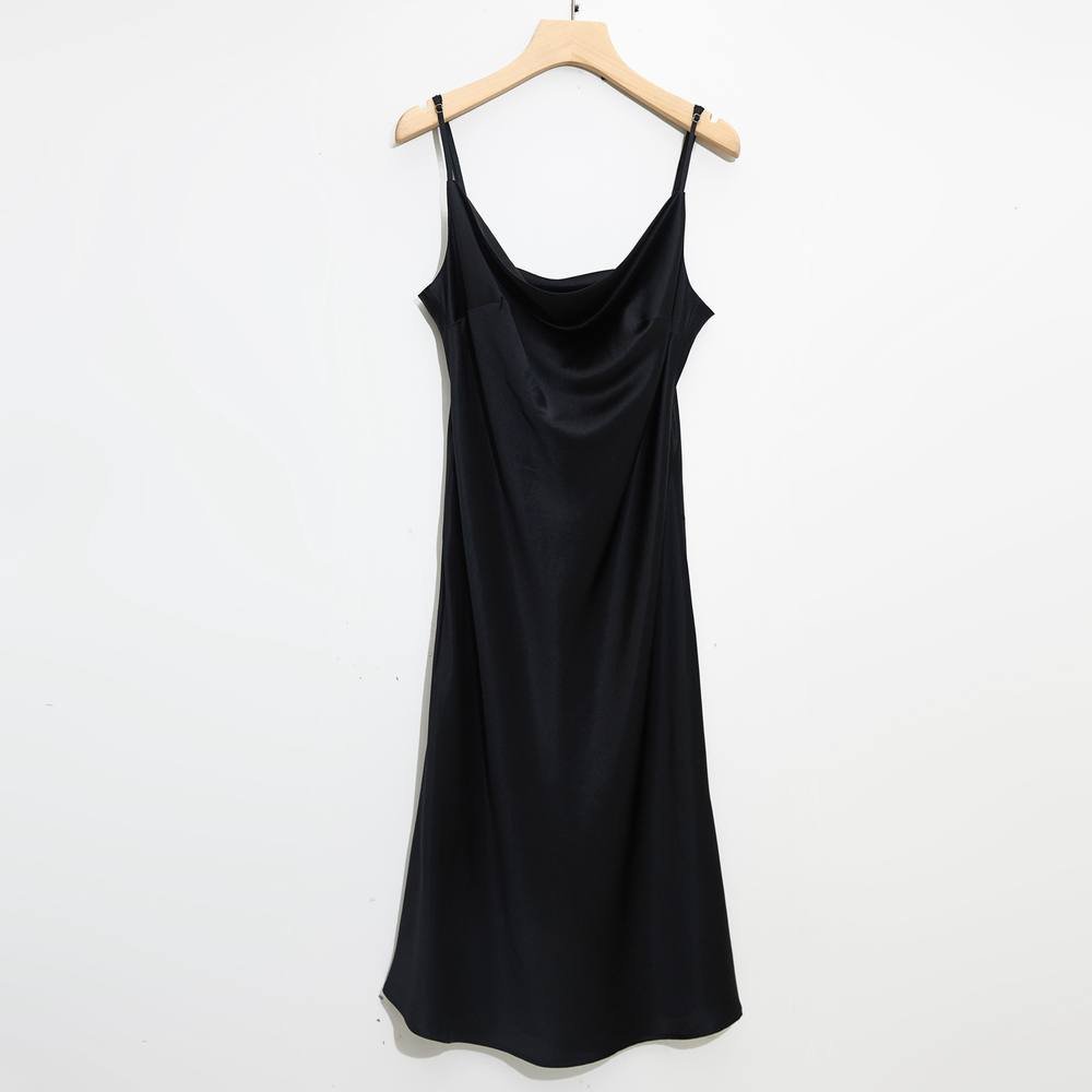 Soft Strokes Silk Soft Strokes Silk Women's Silk Slip Dress Rebirth of Venus - Black - 3