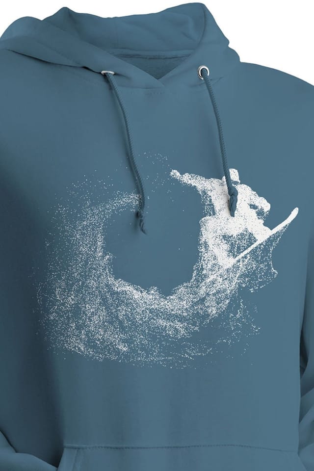 Bad Zebedee Bad Zebedee Men's Particle Dot Snowboarder Hoodie in Blue - 2