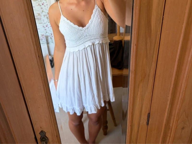 New Look Crochet white dress