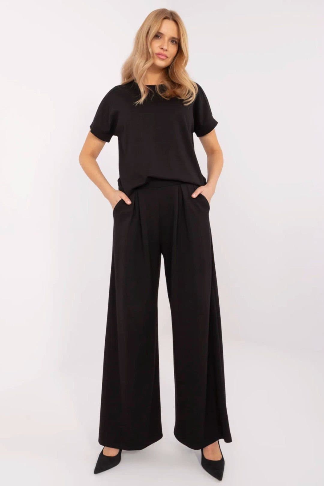 Love Lace Love Lace Women's Palazzo Sweatpants Tracksuit Trousers in Black