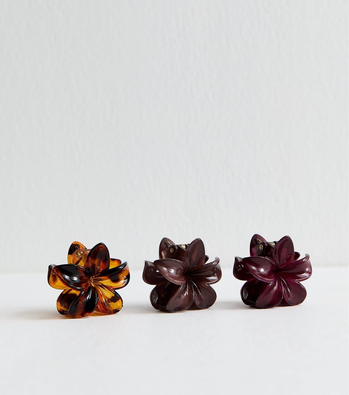 New Look Dark Brown Pack Of 3 Mini Flower Hair Clips New Look