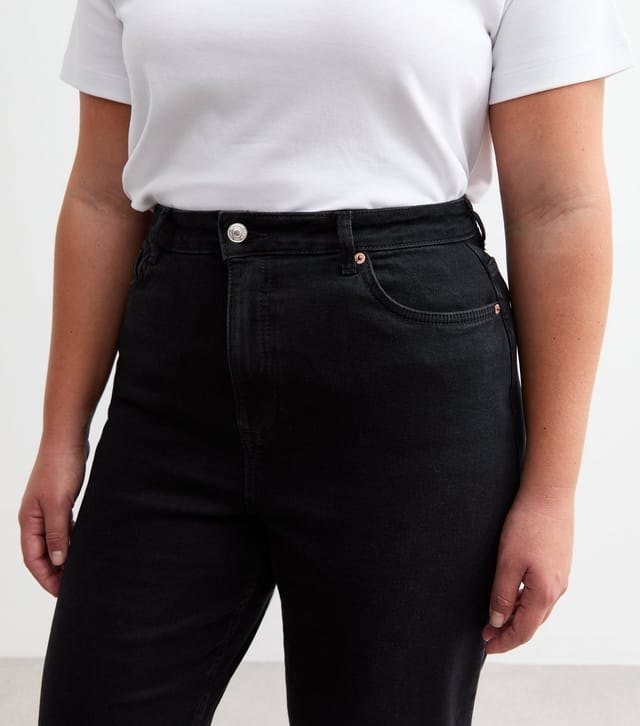 New Look Women's Plus Size Black High Waist Tori Mom Jeans Curves New Look - 3