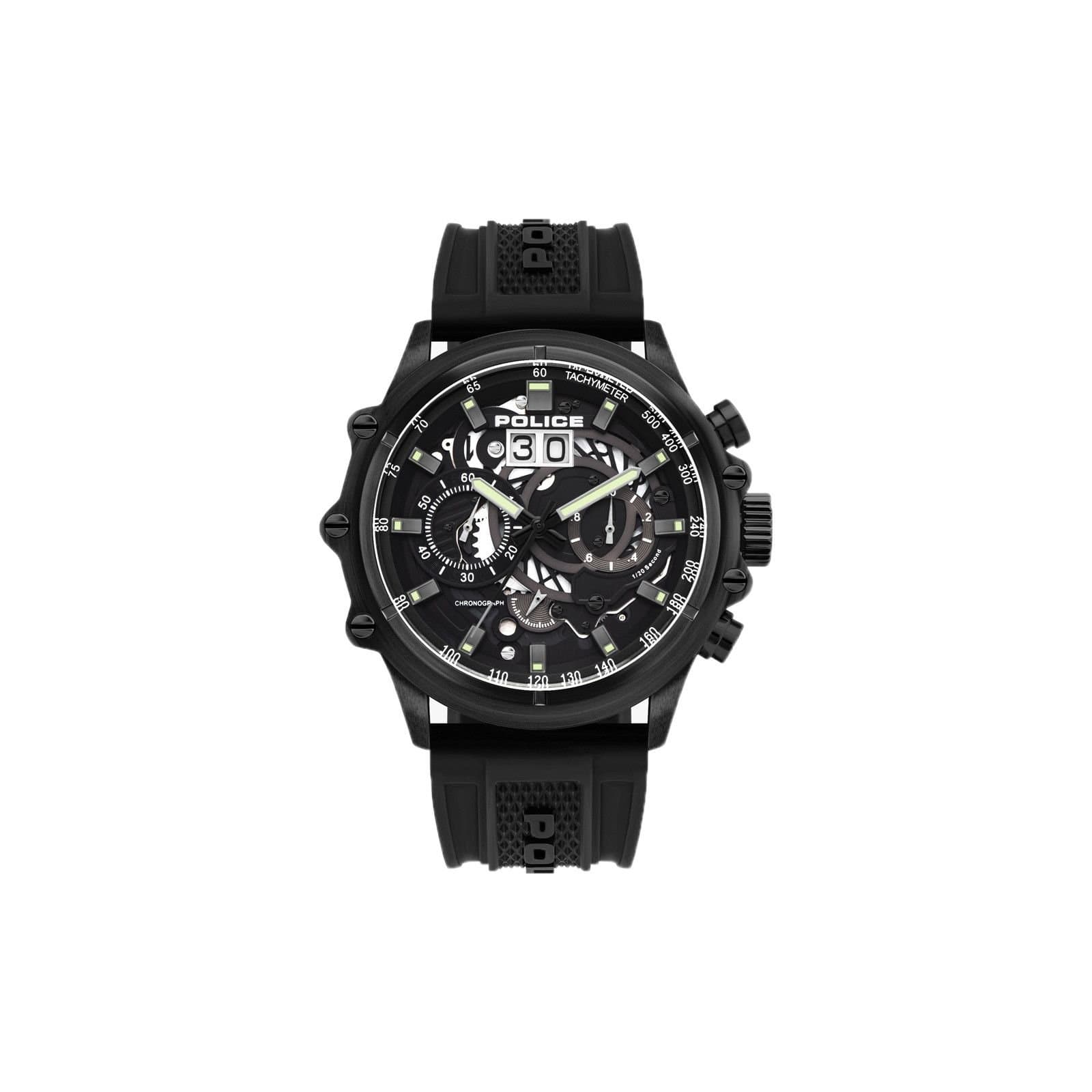 Police Police Men's 16018JSB-02P Luang 48mm Quartz Watch in Black