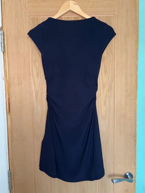 Bershka Bershka Navy Blue Ruched Mini Dress Size Small