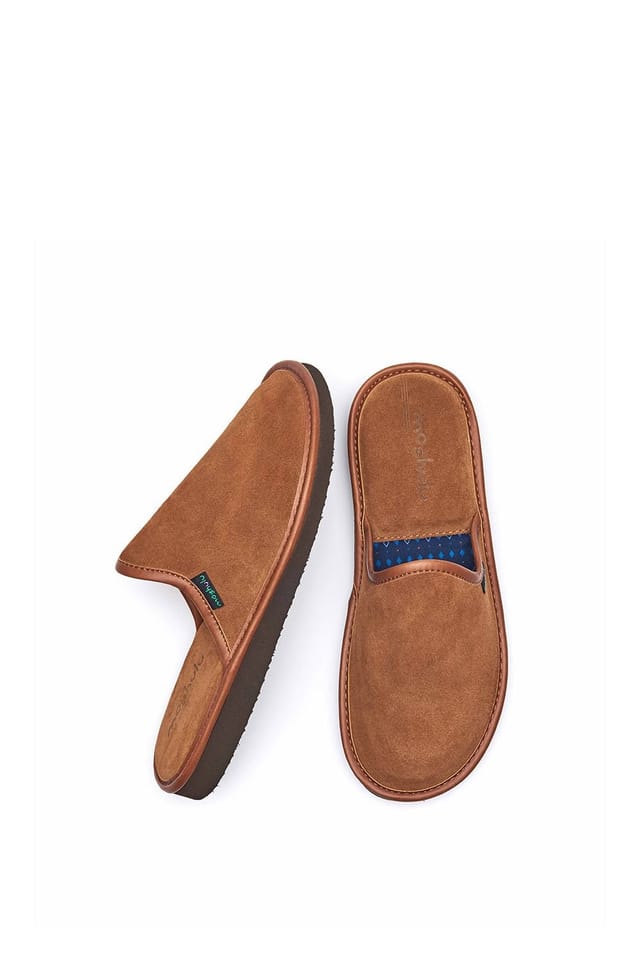 Moshulu Moshulu Men's 'Weston 3' Suede Mule Slippers in Tan - 2