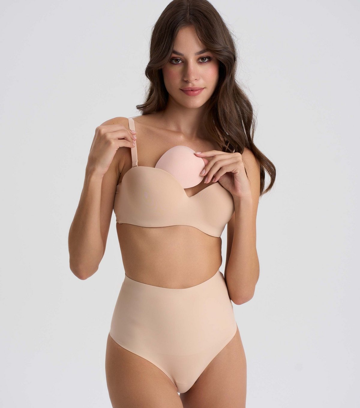 Nude Intimates Women's Tan Half Cup Push Up Pads Nude Intimates New Look - 1