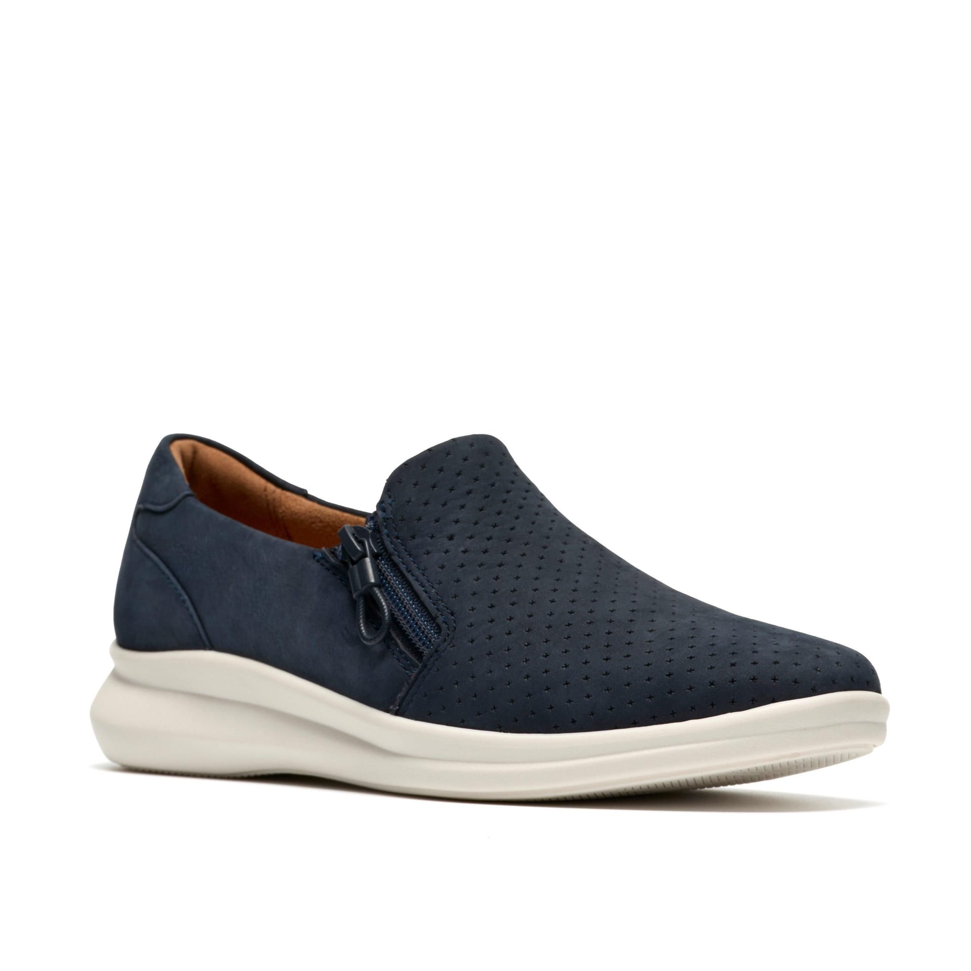 Clarks Clarks Women's Lynell Sky Navy Nubuck Slip Ons in Blue - 4