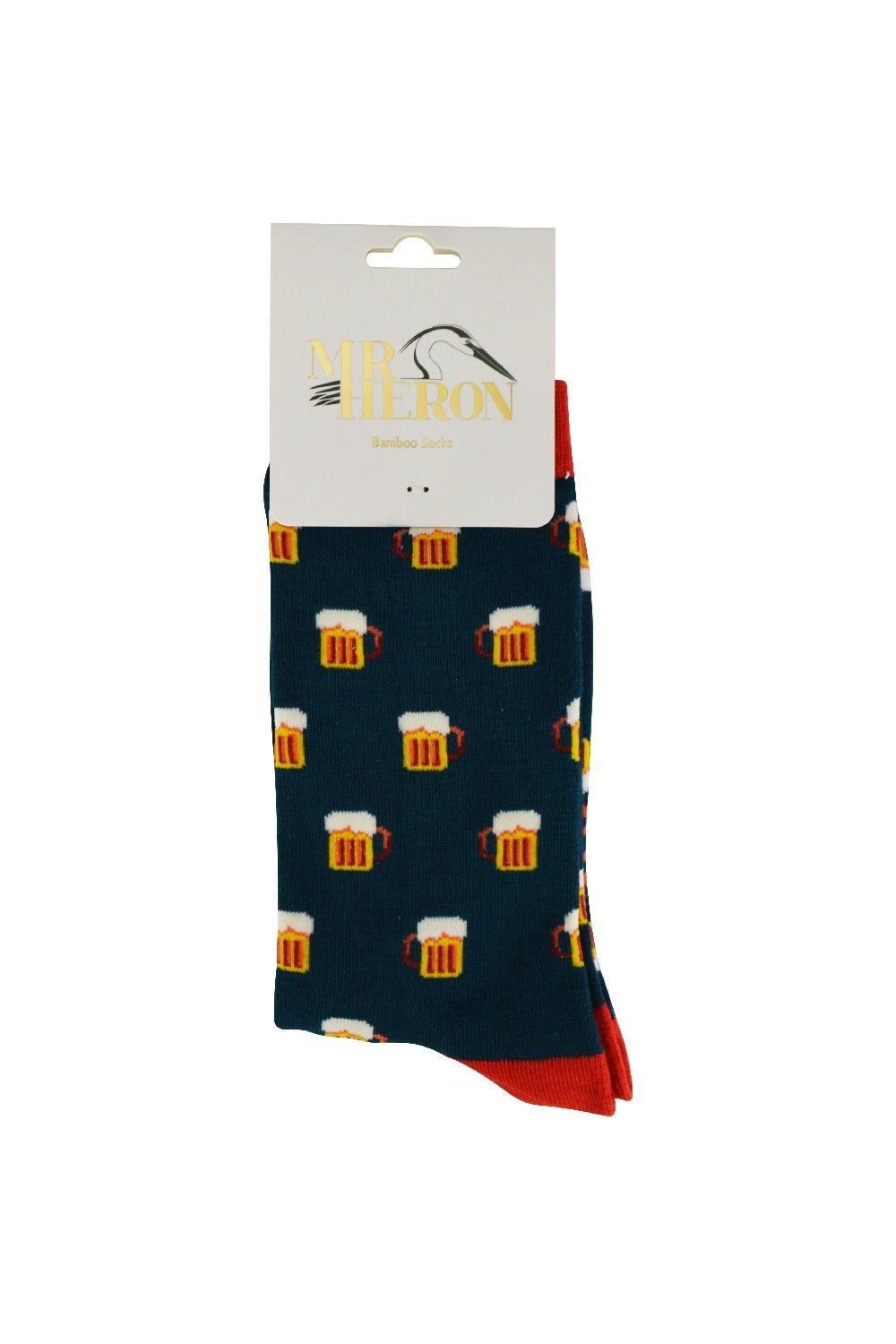 Mr Heron Mr Heron Men's 1 Pack Novelty Patterned Bamboo Socks in Teal - 2