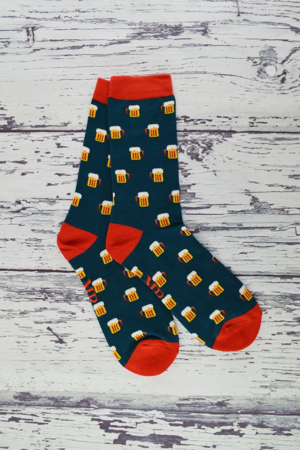 Mr Heron Mr Heron Men's 1 Pack Novelty Patterned Bamboo Socks in Teal - 3