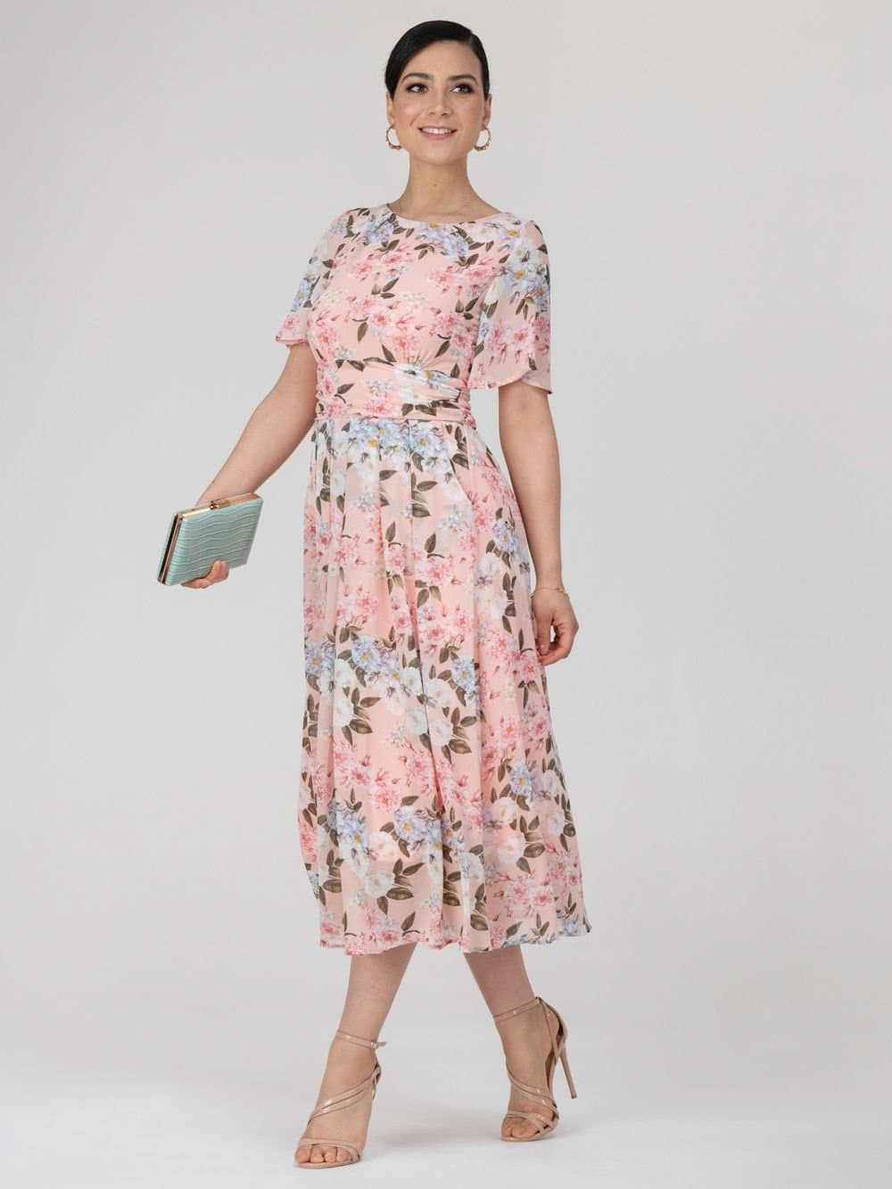 Jolie Moi Jolie Moi Women's Mabilie Chiffon Maxi Dress in Light Pink