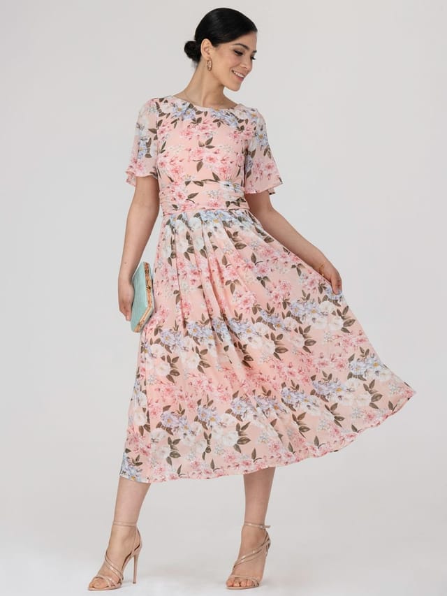 Jolie Moi Jolie Moi Women's Mabilie Chiffon Maxi Dress in Light Pink - 3